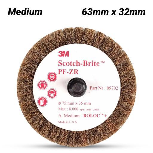 3M 7000077933 (FN510078788) 63mm x 32mm Scotch-Brite Roloc Medium Cut & Polish Flap Brush