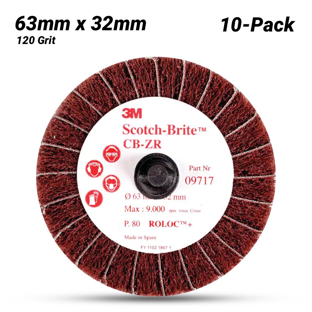 3m Fn510078341 10 Pack 63mm X 32mm Scotch Brite Roloc 9720