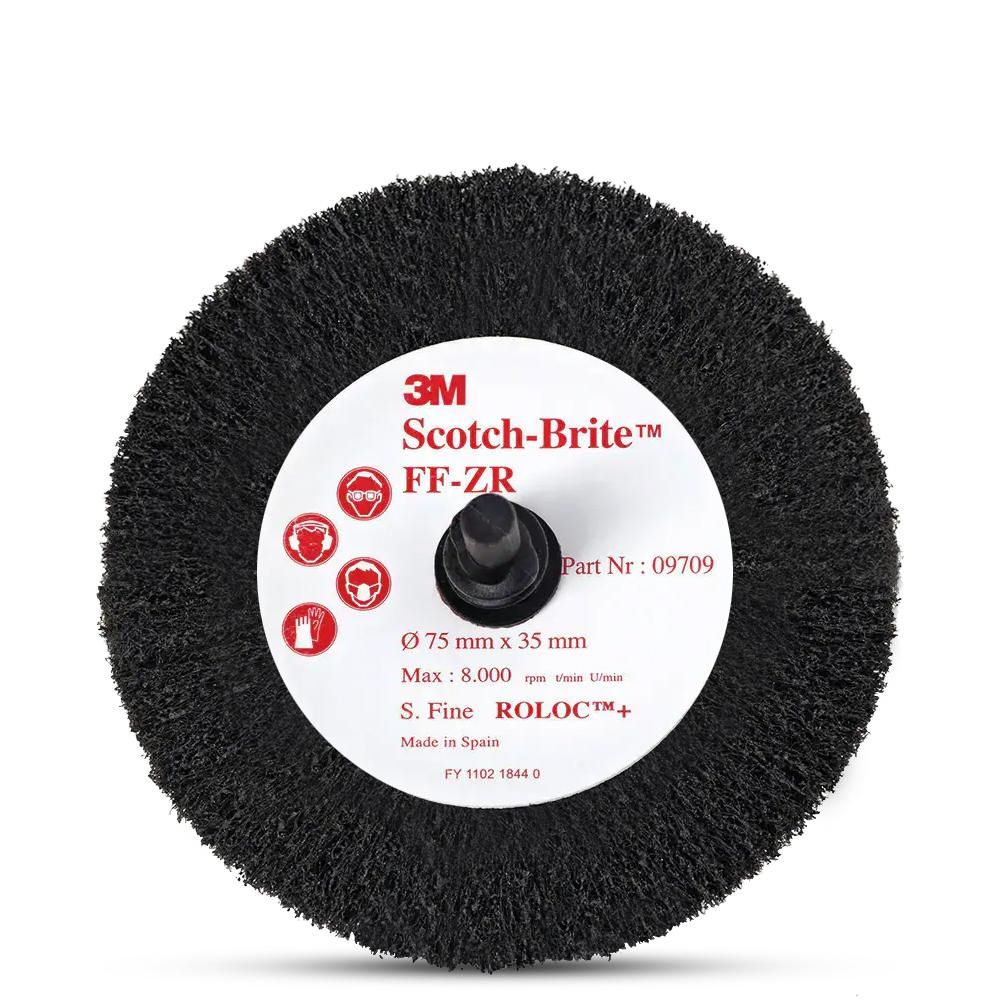 3M FN510078242-10PK 10-Pack 63mm x 32mm Scotch-Brite Roloc 9708 S FINE Clean & Finish Flap Brush – image 2
