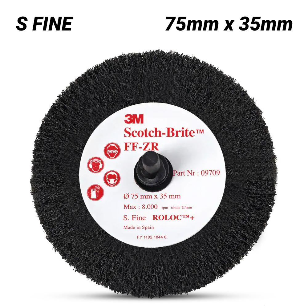 3M FN510078390 (9709) 75mm x 35mm Scotch-Brite Roloc 9709 S FIN Clean & Finish Flap Brush – image 1