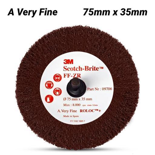 3M 7000077914 (FN510078481) 75mm x 35mm Scotch-Brite Roloc 9706 A VFN Clean & Finish Flap Brush