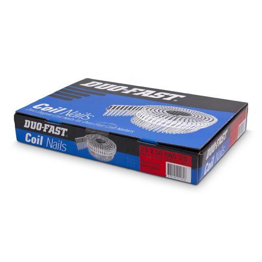 Paslode D41580 DUO-FAST 2.5mm x 50mm Ring Stainless Steel 0 Degree Plastic Collated Coil Nails