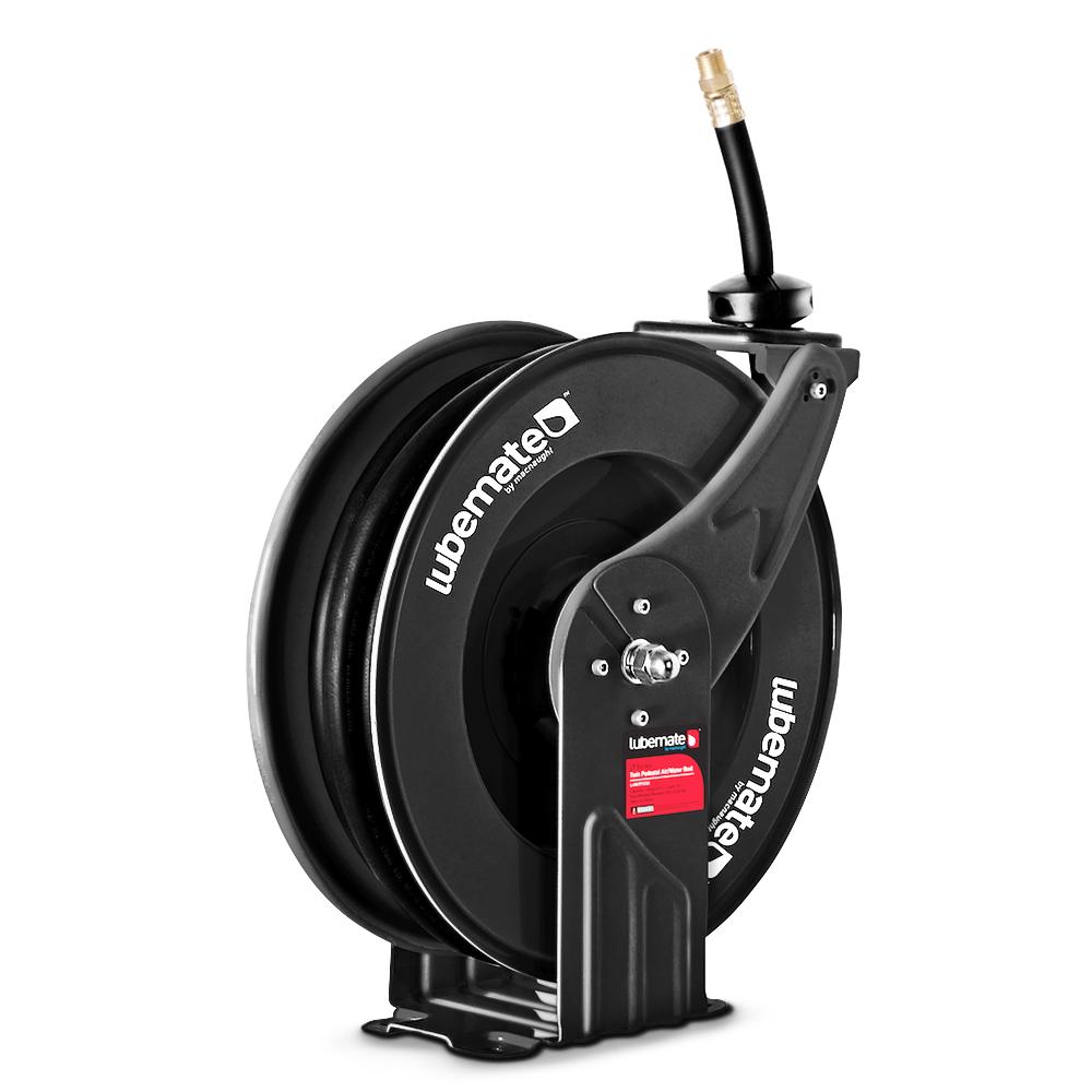 Lubemate L-AWTP1015 10mm x 15m Twin Pedestal Air/Water Hose Reel – image 1