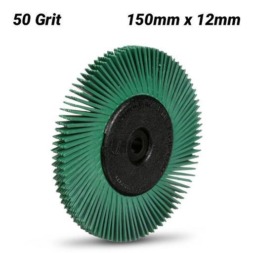 3M 7100138347 (61500151461) 150mm x 12mm Scotch-Brite 50 Grit Angled Radial Bristle Brush