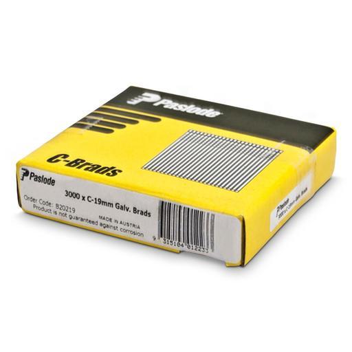 Paslode B20219 3000-Pack C Series 19mm 16 Gauge Galvanised Brad Nails
