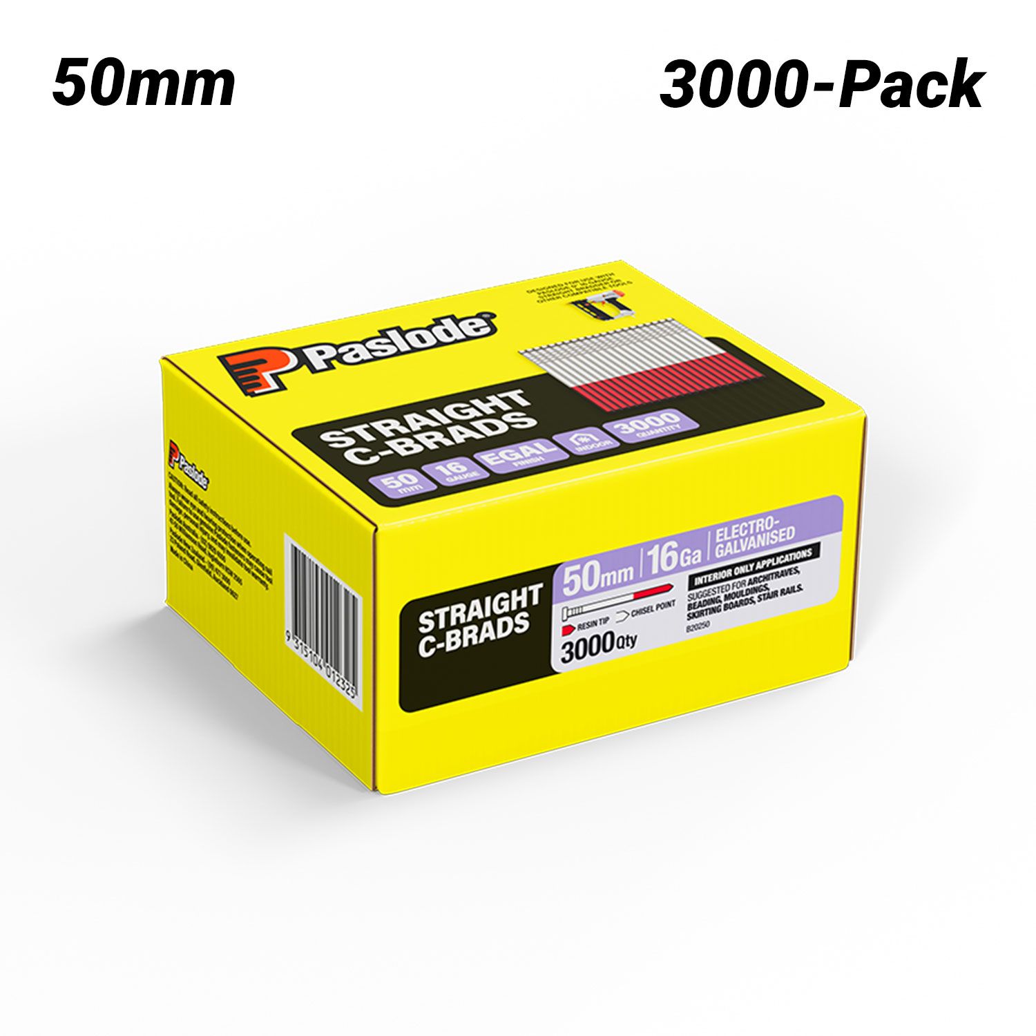 Paslode B20250 3000-Pack C Series 50mm 16 Gauge Galvanised Brad Nails – image 1