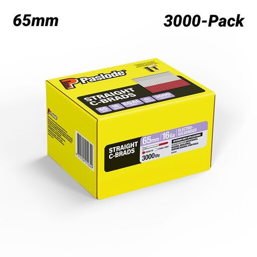 Paslode B20265 3000-Pack C Series 65mm 16 Gauge Galvanised Brad Nails