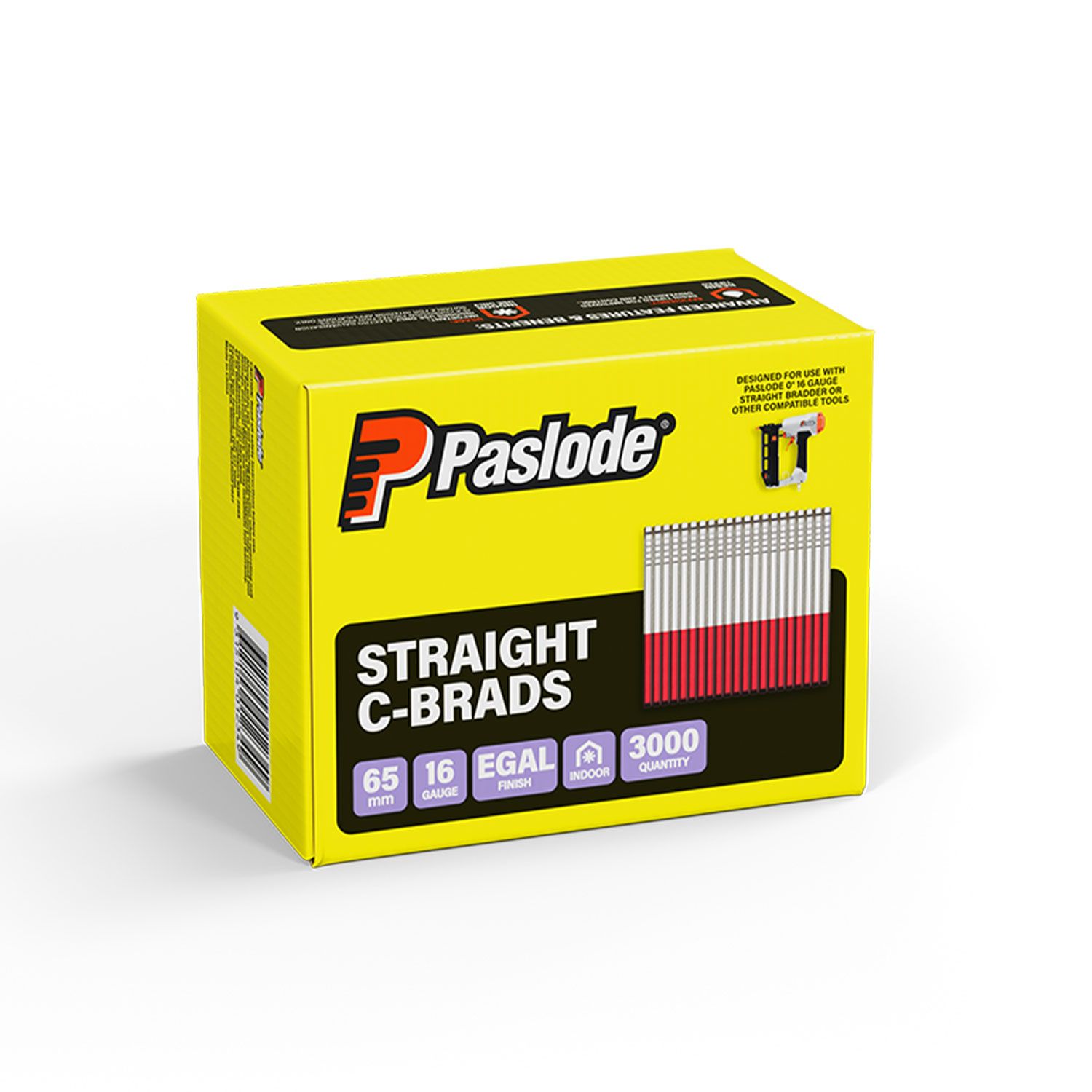 Paslode B20265 3000-Pack C Series 65mm 16 Gauge Galvanised Brad Nails – image 5