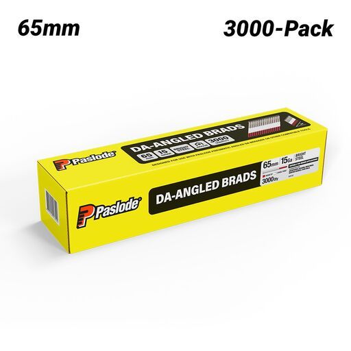 Paslode B20182 3000-Pack DA25 65mm 15 Gauge Bright Brad Nails