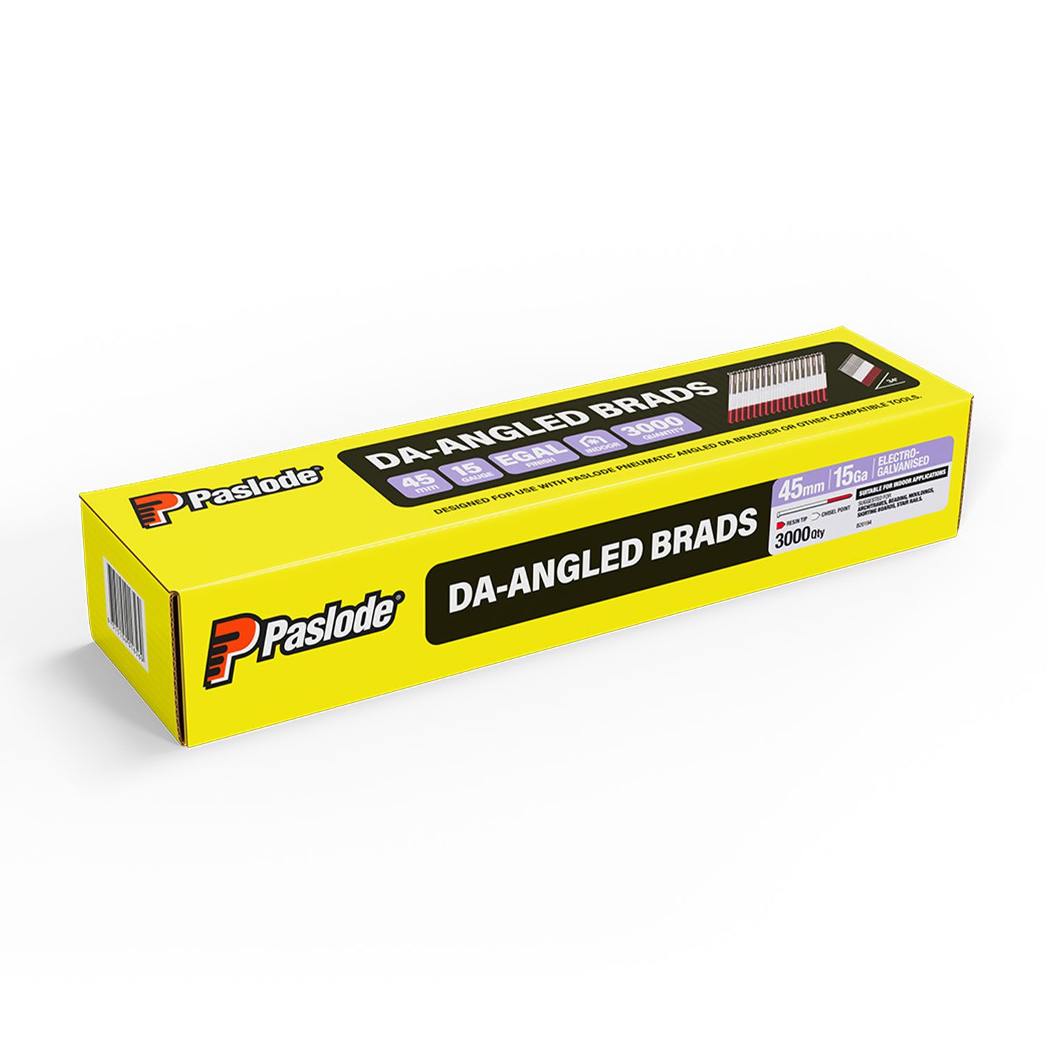 Paslode B20194 3000-Pack DA19 45mm 15 Gauge Electro Galvanised Brad Nails – image 2