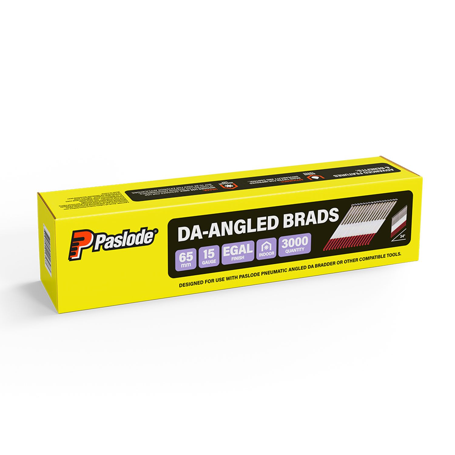 Paslode B20200 3000-Pack DA25 65mm 15 Gauge Electro Galvanised Brad Nails – image 5