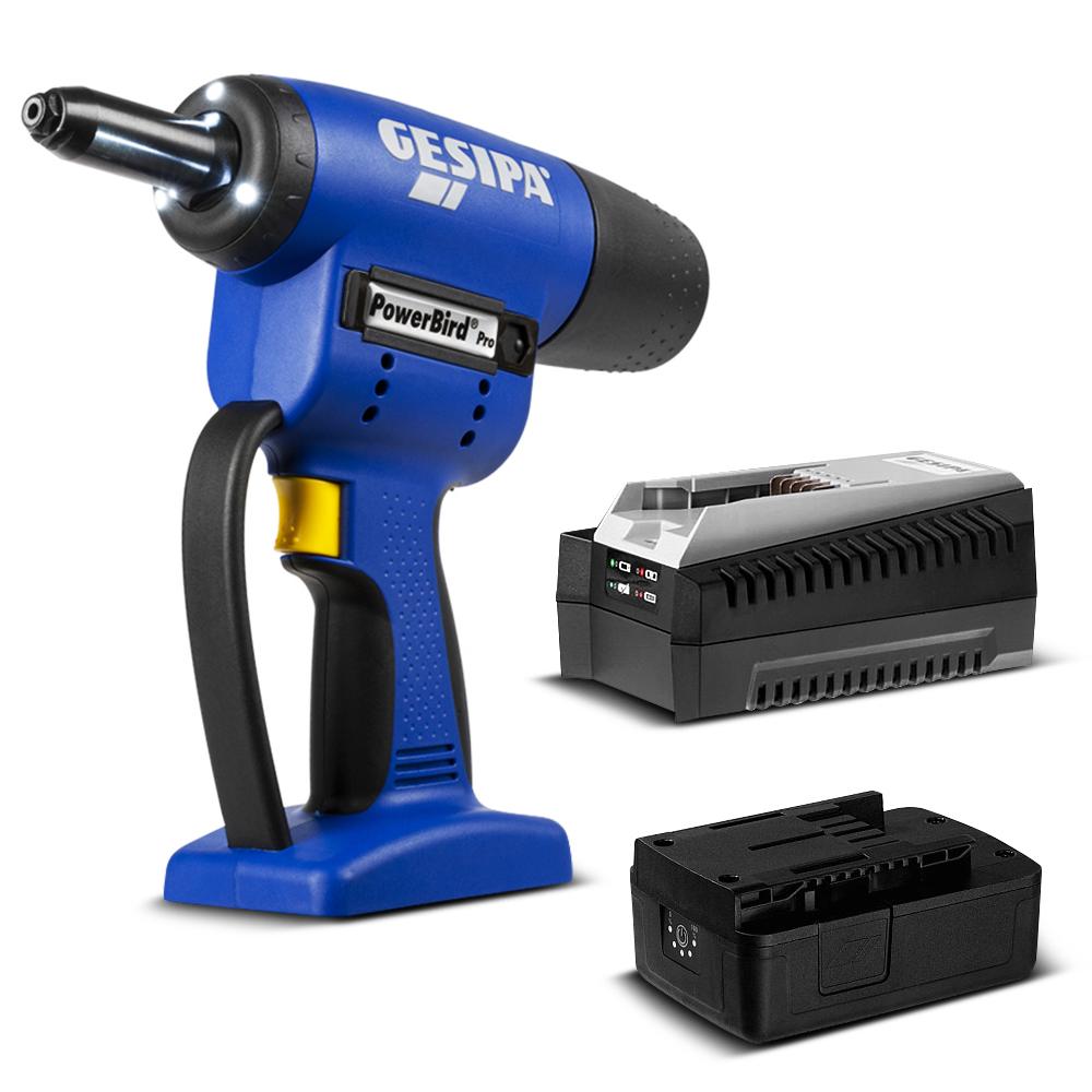 Gesipa GBRG 18V 2.1Ah LiIon Cordless Brushless PowerBird Pro Rivet Gun