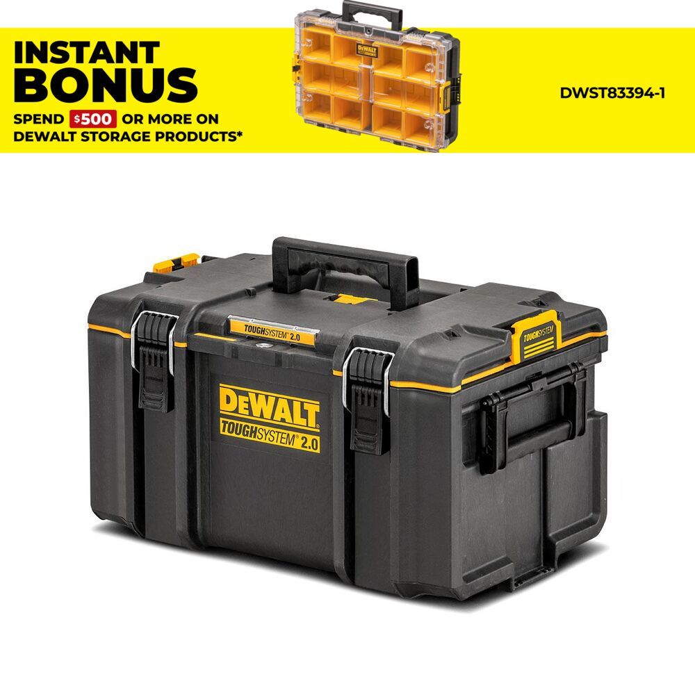 DeWalt DWST83294-1 (DS300) TOUGHSYSTEM 2.0 DS300 Medium Stackable Storage Tool Box – image 1