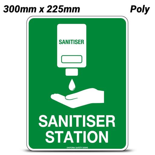 Uniform Safety Signs 5904MP 300mm x 225mm Poly Sanitiser Station Sign
