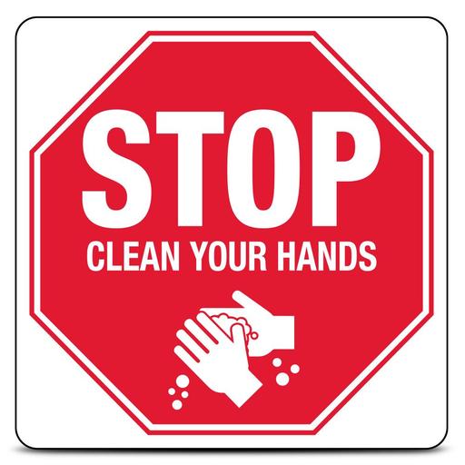Uniform Safety Signs 5906MP 300mm x 300mm Poly Stop Clean Your Hands Sign – image 2