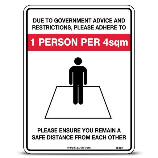 Uniform Safety Signs 5909MP 300mm x 225mm Poly 1  Person 