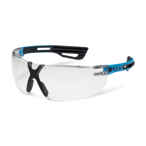 Uvex 9199-400 Protective Eyewear Blue/Anthracite Frame Clear Lens HCAF X-fit Safety Glasses