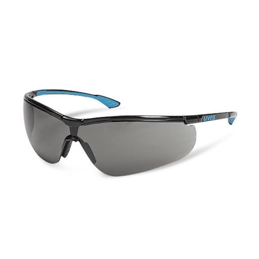 Uvex 9193-076 Protective Eyewear Sportstyle Black/Blue Frame Grey Lens HC3000 Glasses