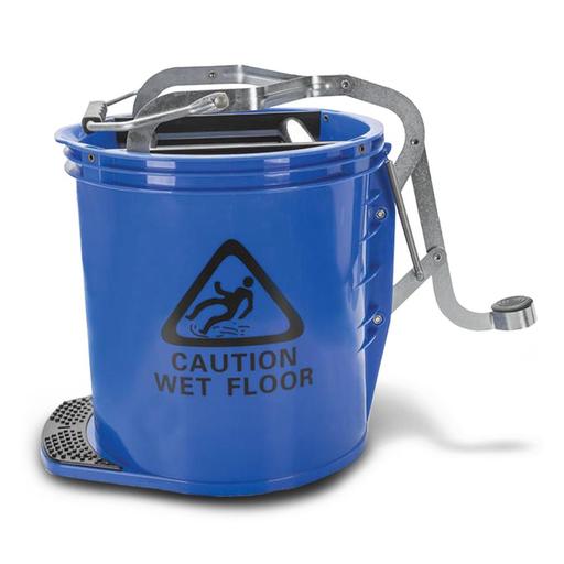 CleanLink 12004CM 16L Heavy Duty Blue Mop Bucket with Metal Wringer