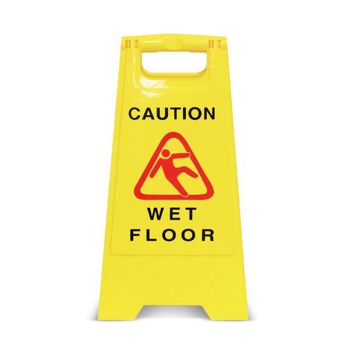 CleanLink 12050 32x31x65cm Yellow Safety Sign Wet Floor