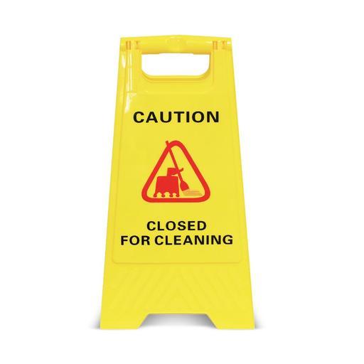 CleanLink 12052 32x31x65cm Yellow Safety Sign Closed For Cleaning