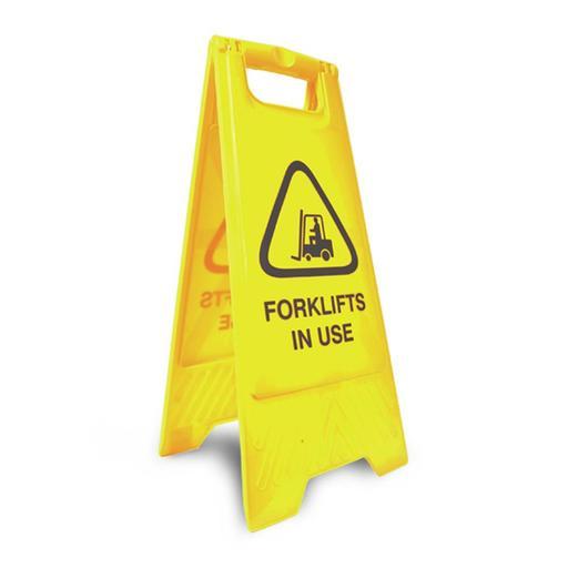 CleanLink 12159 32x31x65cm Yellow Safety Sign Forklifts In Use