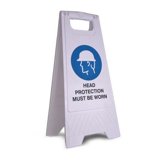CleanLink 12165 32x31x65cm White Safety Sign Head Protection Must Be Worn