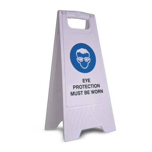 CleanLink 12166 32x31x65cm White Safety Sign Eye Protection Must Be Worn