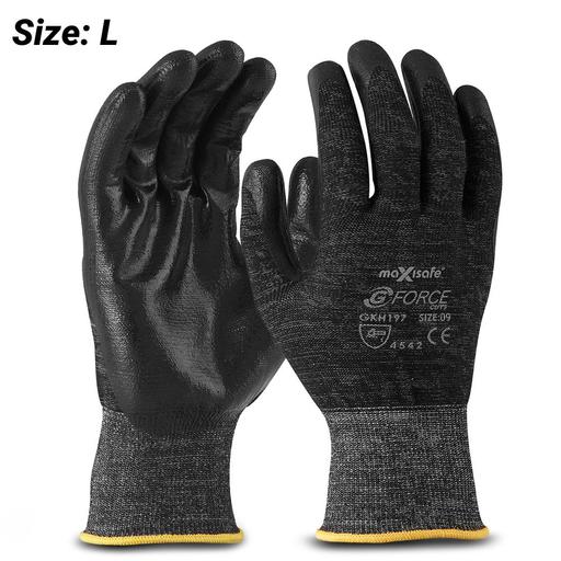 Maxisafe GKH197-09 (GKH197-L) G-Force Cut 5 Micro-Foam NBR Coated Gloves (LARGE)