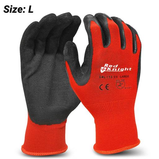 Maxisafe GNL156-09 (GNL156-L) Large Red Knight Latex Gripmaster Gloves