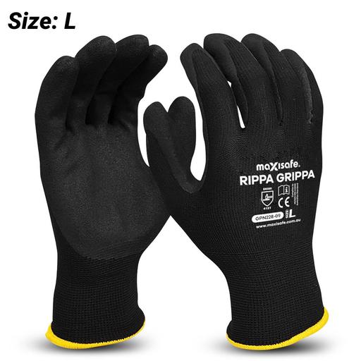Maxisafe GPN228-09 (GPN228-L) Large Rippa Gripper Nitrile Coated Gloves