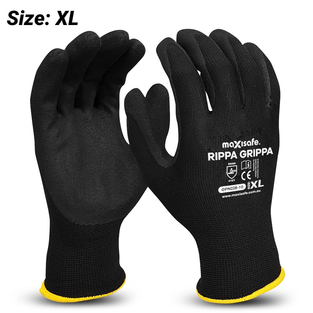 Maxisafe GPN228-10 (GPN228-XL) Extra-Large Rippa Gripper Nitrile Coated Gloves – image 1