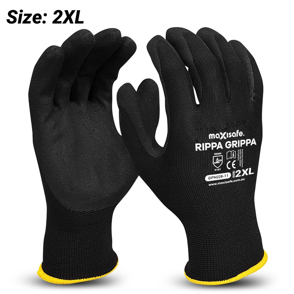 Maxisafe GPN228-11 (GPN228-2XL) 2-Extra Large Rippa Gripper Nitrile Coated Gloves – image 1