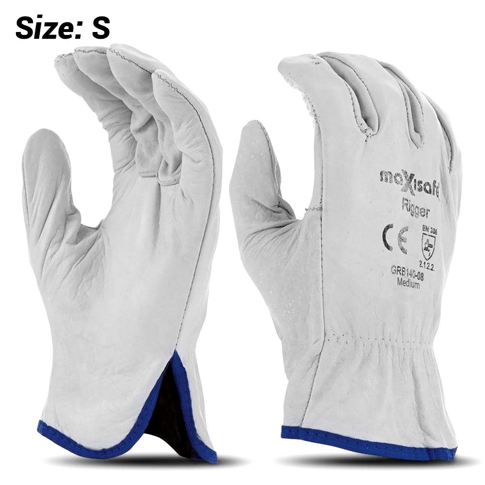 Maxisafe GRB140-08 (GRB140-S) Natural Full-Grain Rigger Gloves (SMALL) – image 1