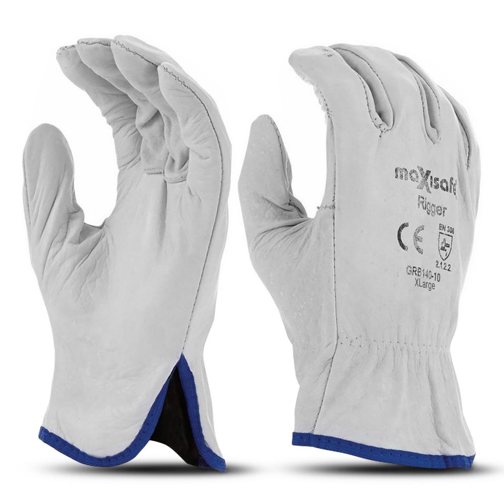 Maxisafe GRB140-10 (GRB140-L) Natural Full-Grain Rigger Gloves (LARGE) – image 2