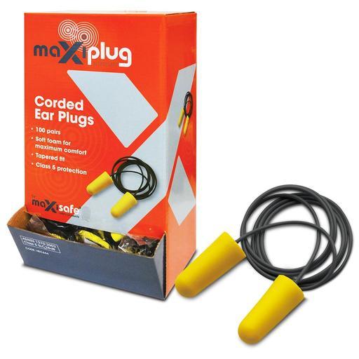 Maxisafe HEC644 100-Pack Class 5 27dB Disposable Corded MaxiPlug Ear Plugs – image 2