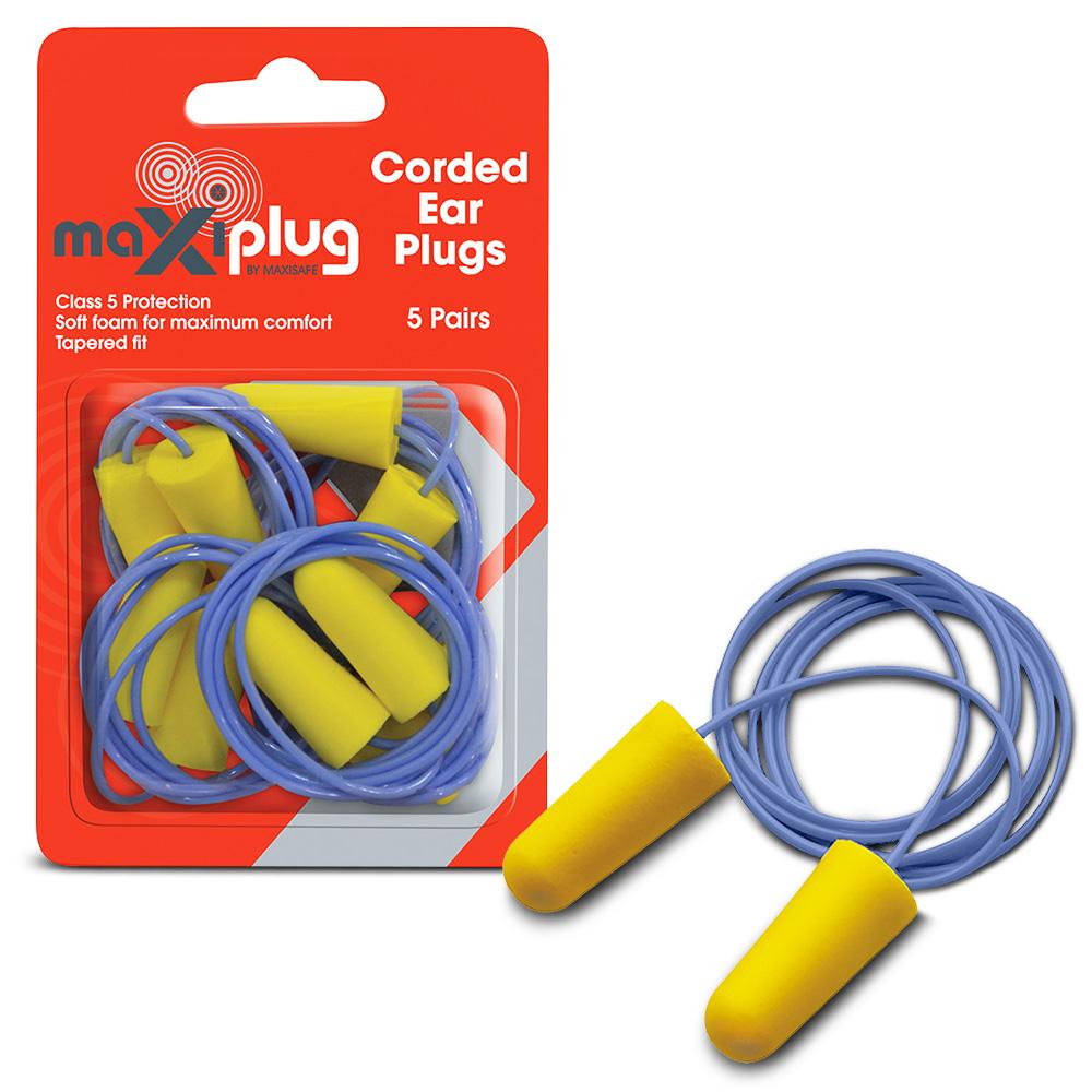 Maxisafe HEC670 5-Pack Class 5 27dB Disposable Corded MaxiPlug Ear Plugs – image 2