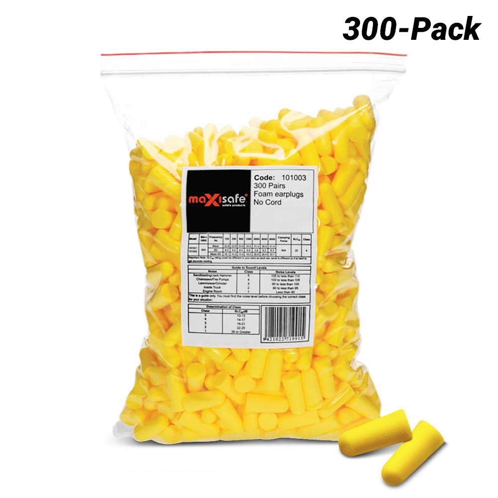 Maxisafe HEU649 300-Pack Class 5 27dB Disposable Uncorded MaxiPlug Refill Bag Ear Plugs – image 1