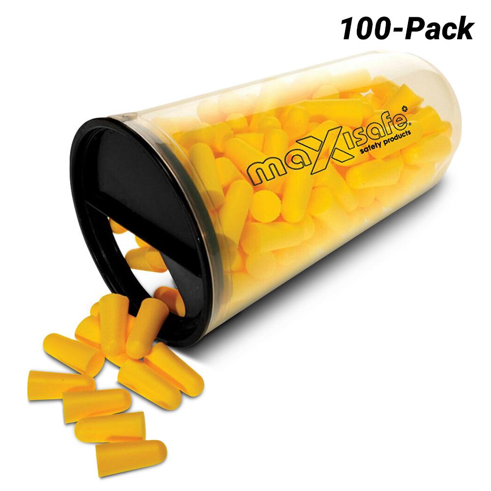 Maxisafe HEU660 100-Pack Class 5 27dB Disposable Uncorded MaxiPlug Tradies Pack Ear Plugs – image 1