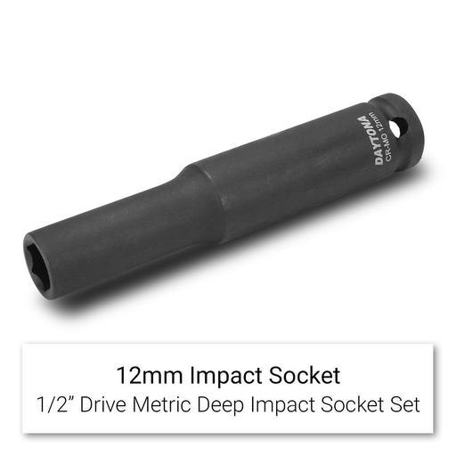 Daytona D12ELIS 12pce 1/2" Drive Deep Impact 10-24mm Metric Socket Set with 120mm Extra Long Socket – image 8