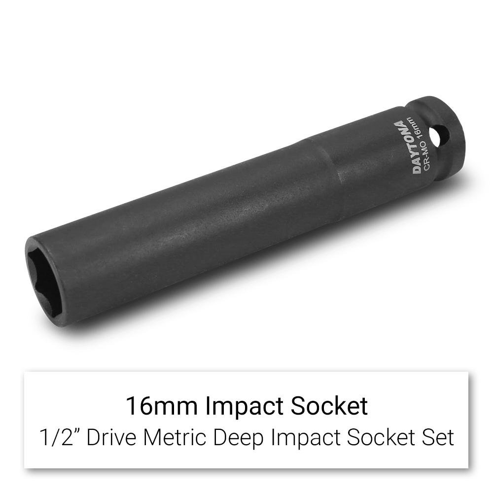 Daytona D12ELIS 12pce 1/2" Drive Deep Impact 10-24mm Metric Socket Set with 120mm Extra Long Socket – image 12