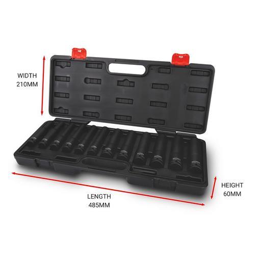 Daytona D12ELIS 12pce 1/2" Drive Deep Impact 10-24mm Metric Socket Set with 120mm Extra Long Socket – image 2