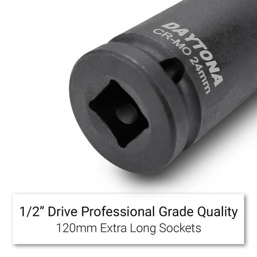 Daytona D12ELIS 12pce 1/2" Drive Deep Impact 10-24mm Metric Socket Set with 120mm Extra Long Socket – image 5