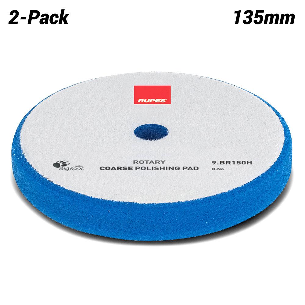 Rupes 9.BR150H 2Pack 135mm Big Foot Blue Coarse Rotary Foam Polishing Pad