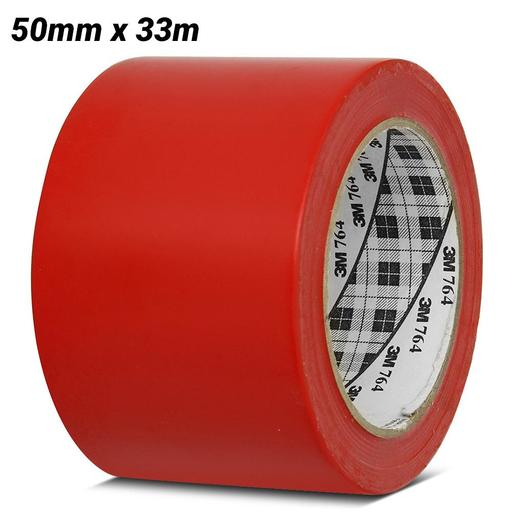 3M 7000042793 (70006281714) 50mm x 33m Red General Purpose Vinyl Tape 764