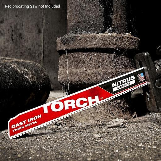 Milwaukee 48005262 Single-Pack 230mm (9") 7TPI SAWZALL TORCH Reciprocating Saw Blade with NITRUS CARBIDE – image 5