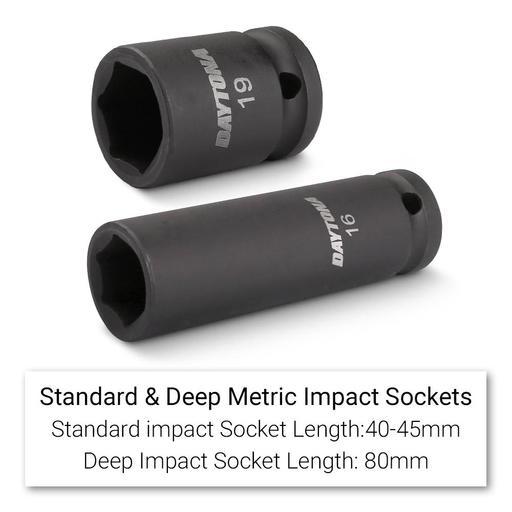 Daytona DMISD42 42pce 1/2" Drive 10-24mm Metric & 3/8"-1-1/18" Imperial Standard & Deep Impact Socket Set – image 8