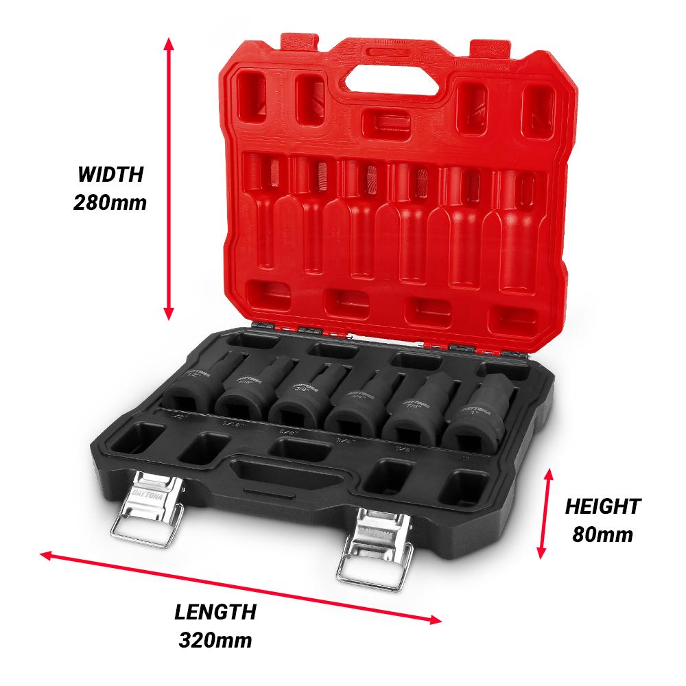 Daytona DI346PC 6pce 3/4" Hex Drive 1/2"-1" Imperial Impact Socket Set – image 2