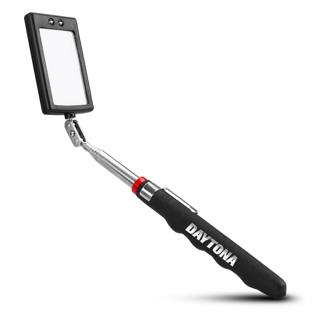 Daytona DTELMIR 870mm (34-1/4") 50mm x 80mm Telescopic Inspection Mirror with 2 x LED Lights – image 1