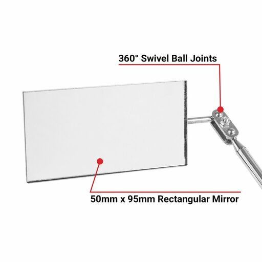 Daytona DTLINSM 775mm (30-1/2") 50mm x 95mm Square Telescopic Inspection Mirror – image 4
